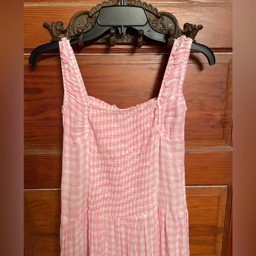 Frankie's Bikinis Pink Gingham Maxi Dress - Picture 6 of 9